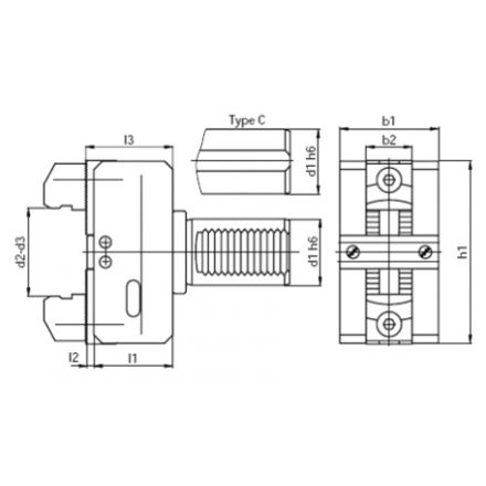 Mechaniczny chwytak pręta do tokarek z chwytem cylindrycznym BOT 32 / 6 - 56 mm